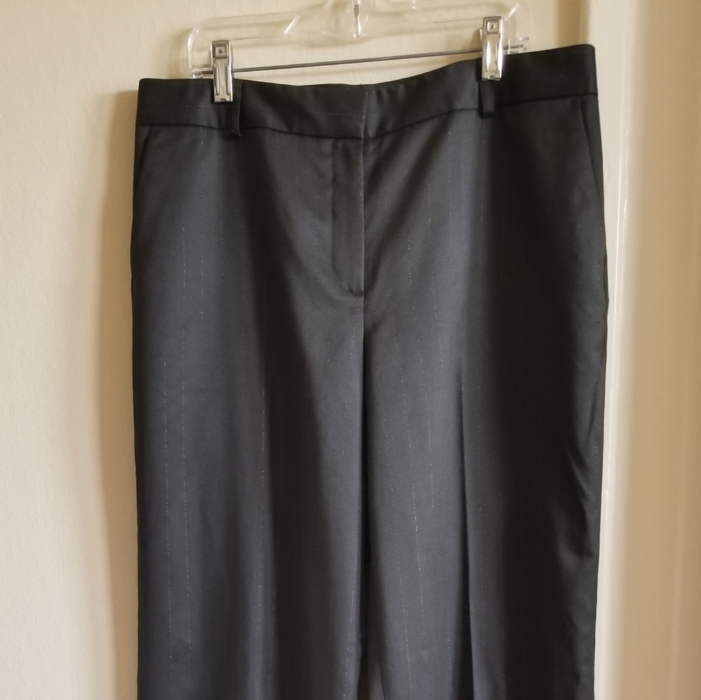 Soft, Black w/Silver Pinstripe Pants, Jones NY - LIKE NEW